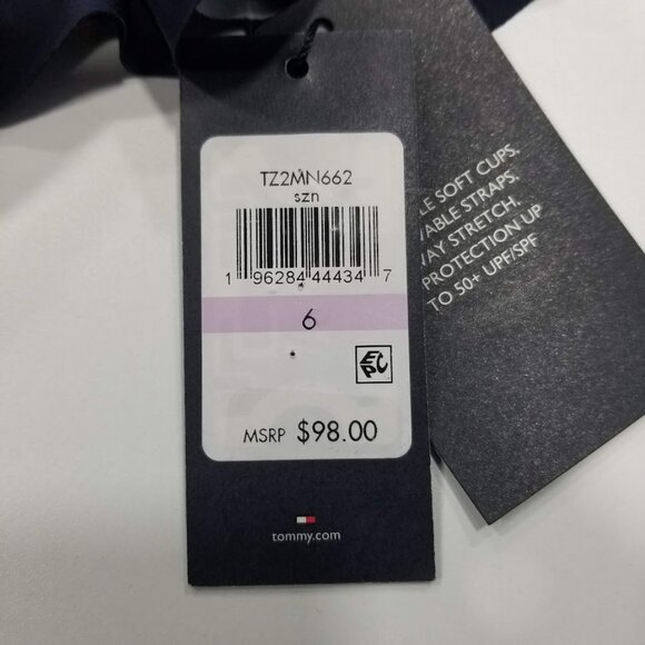 Tommy Hilfiger Ruffle Bandeau One Piece Swimsuit Size 6 - Picture 9 of 12